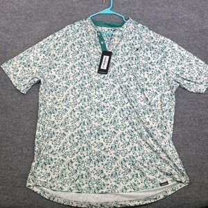 Primo Blade Collar Polo Aloha Teal Floral Golf Shirt Mens 3XL New Tag
